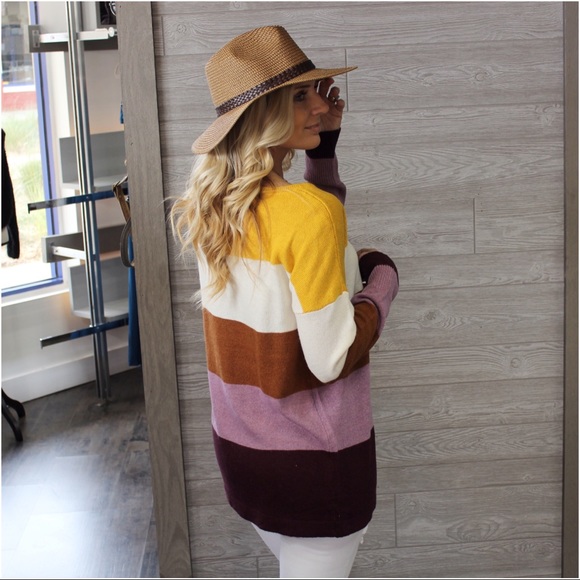 ✨LAST ONE✨Mustard, Plum and Camel Sweater Tunic - Picture 2 of 4